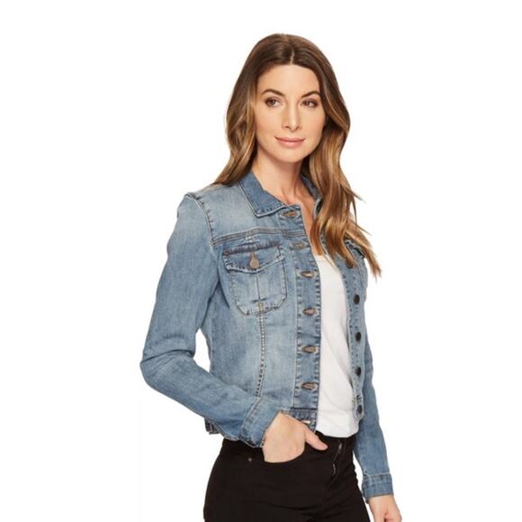 Kut from the Kloth Denim Blue Amelia Empathetic Medium Wash Jean Jacket Medium - Picture 15 of 15